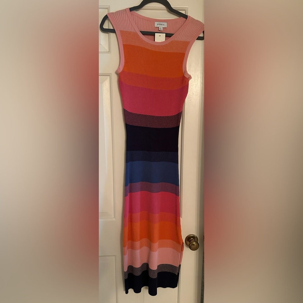 Evereve Multicolor Striped Midi Dress - Picture 5 of 6